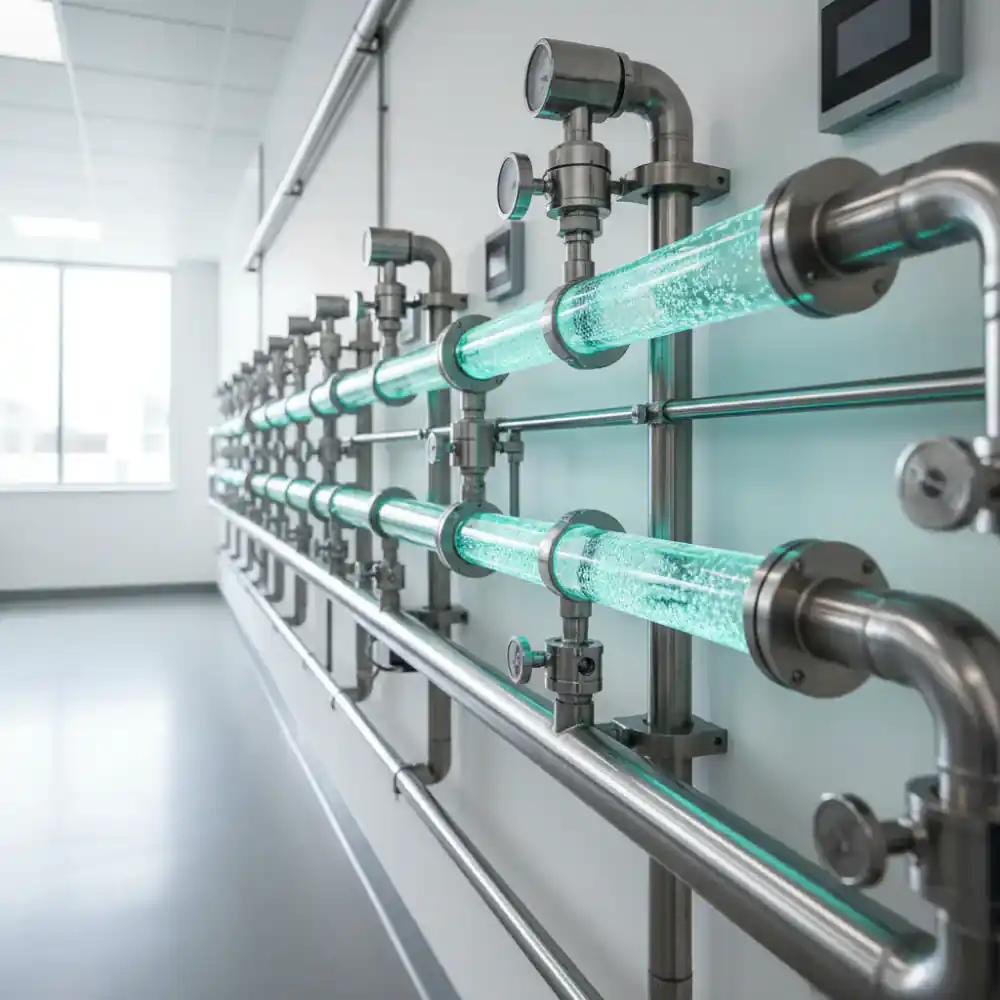 Advanced flow-through oxygenation system pipes