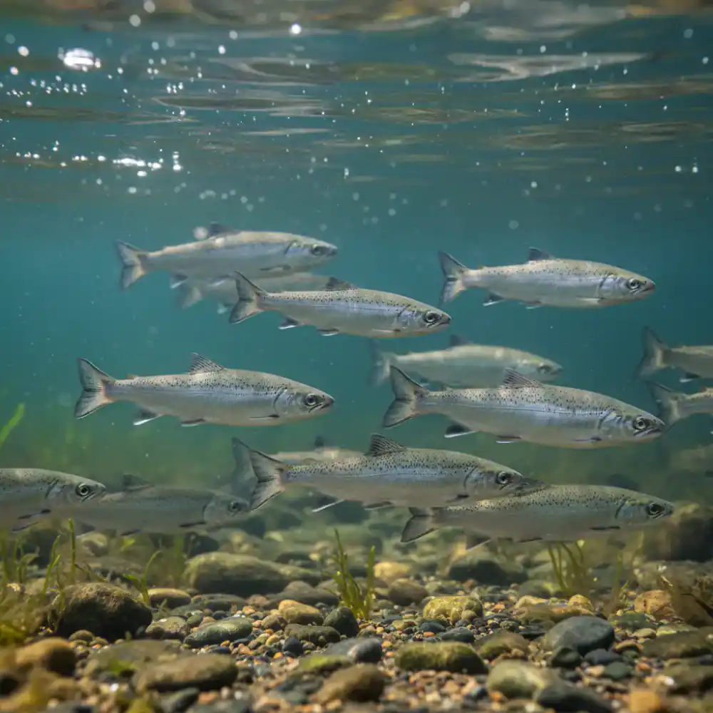 Rainbow Trout Fry in holding tank