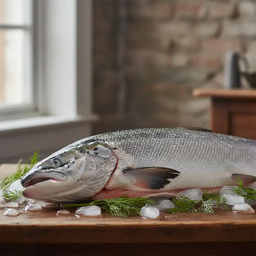 Large harvest-ready Atlantic Salmon